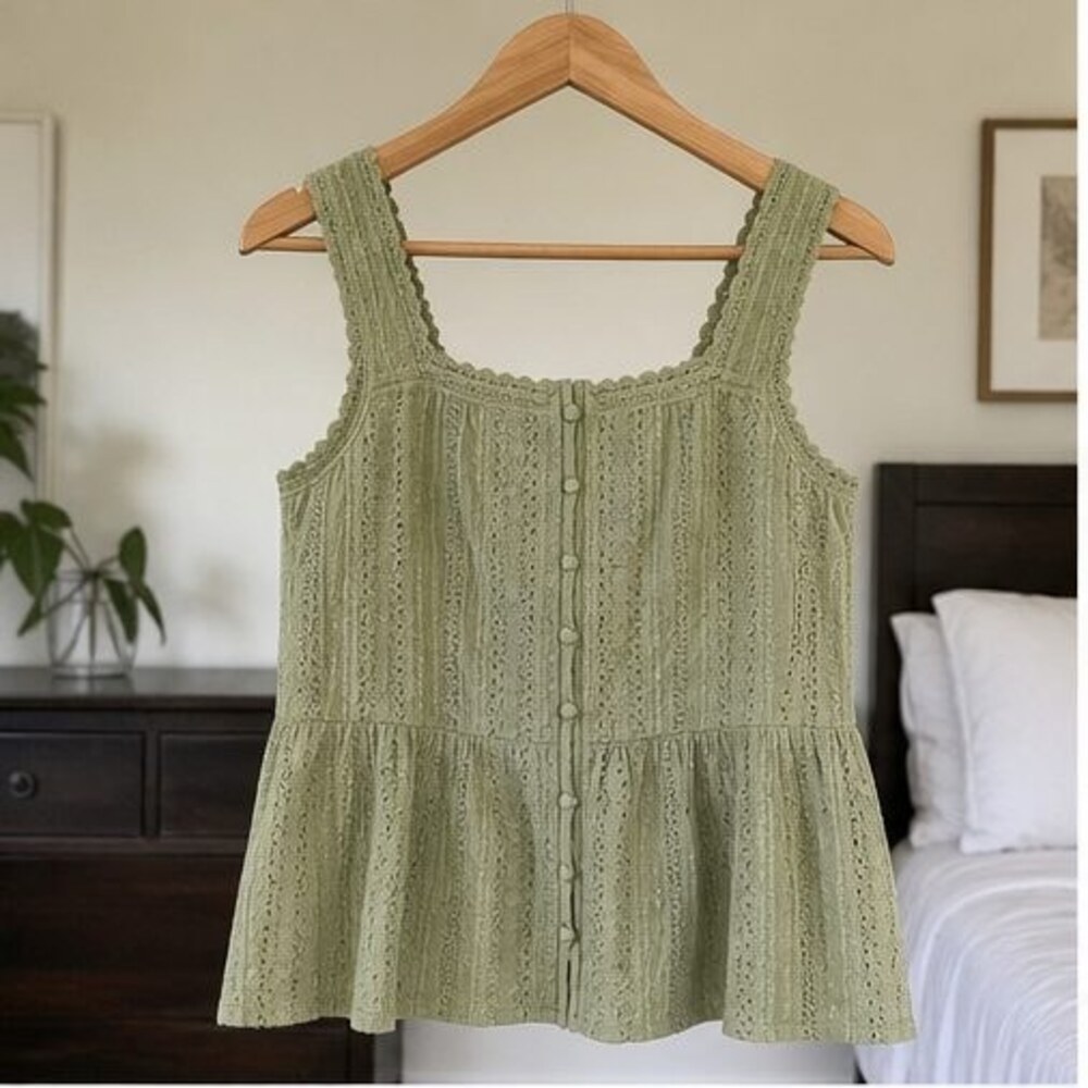 Sage Peplum Top